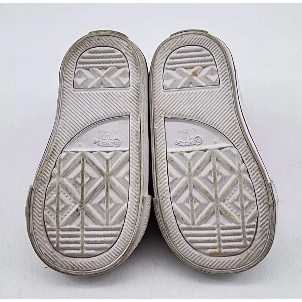 CONVERSE‎ All Star Girls Shoes Hook & Loop Pink Coated Canvas Glitter Size 4